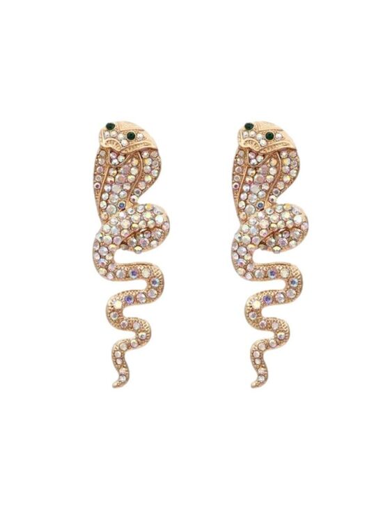 Betsey Johnson Jewelry - Betsey Johnson Gold Cobra Rhinestone Stud Earrings